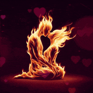 Gif animé amour en feu